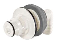 60PS Series 3/8 Inch (in) Tube Inner Diameter (ID) Non-Valved and Valved Panel Mount Hose Barb Elbow Plug
