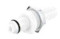 40AC Series 1/4 Inch (in) Inside Diameter (ID) Tube Size Non-Valved and Valved Panel Mount Hose Barb Plug
