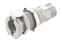 40PP Series 1/4 Inch (in) Inside Diameter (ID) Tube Size Non-Valved and Valved Panel Mount Poly-Tube Fitting (PTF) Socket