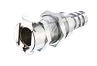 40CB Series 1/4 Inch (in) Inside Diameter (ID) Tube Non-Valved and Valved Panel Mount Hose Barb Socket